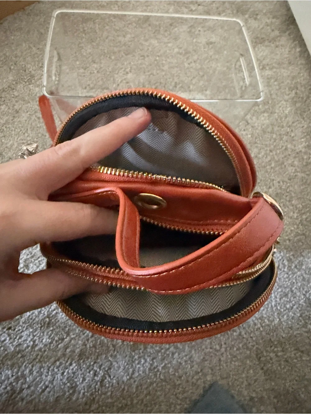 NWOT Faux Leather Mini Backpack - Burnt Orange